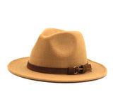 Wool Fedora Hat With Leather Ribbon