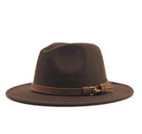 Wool Fedora Hat With Leather Ribbon
