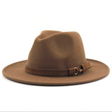 Wool Fedora Hat With Leather Ribbon