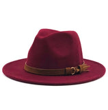 Wool Fedora Hat With Leather Ribbon