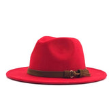 Wool Fedora Hat With Leather Ribbon
