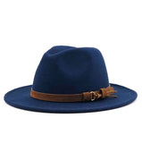 Wool Fedora Hat With Leather Ribbon