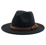 Wool Fedora Hat With Leather Ribbon