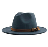 Wool Fedora Hat With Leather Ribbon