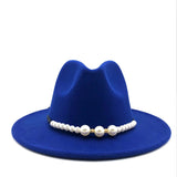 Pearls Belt Vintage Trilby Wool Hat