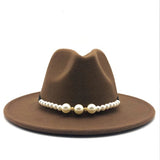 Pearls Belt Vintage Trilby Wool Hat