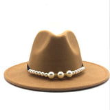 Pearls Belt Vintage Trilby Wool Hat