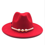 Pearls Belt Vintage Trilby Wool Hat