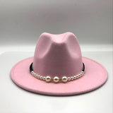 Pearls Belt Vintage Trilby Wool Hat