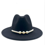Pearls Belt Vintage Trilby Wool Hat