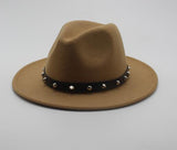 Fedora Hat With Leather Rivet