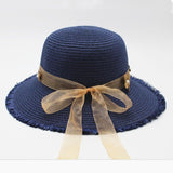 Lace Webbing Summer Straw Hat