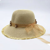 Lace Webbing Summer Straw Hat