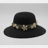 Lace Webbing Summer Straw Hat
