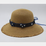 Lace Webbing Summer Straw Hat